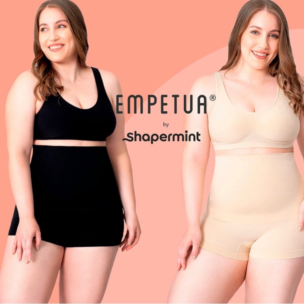 2 Pairs Empetua Shapermint High-Waisted Control Shaper Boyshorts 4XL Black Sz 24